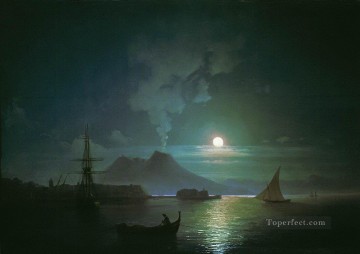  Nap Works - Ivan Aivazovsky the bay of naples at moonlit night vesuvius Seascape
